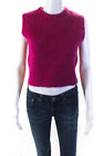 Rag & Bone Womens Solid Pink Fuzzy Crew Neck Sleeveless Sweater Vest Top Size S