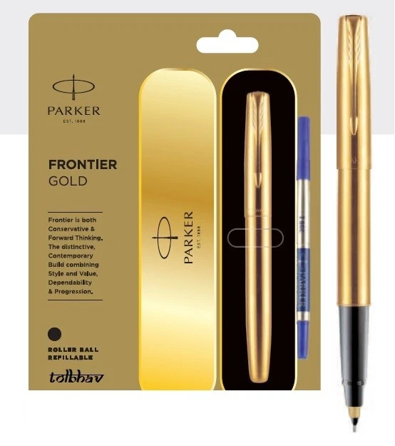 Parker Frontier Gold GT Roller Ball Pen RB Rollerball Trim Blue