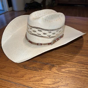 Bailey® Bangora Western Cowboy U-Rollit Brown Straw Paper Hat Size 7 NEW - Picture 1 of 9