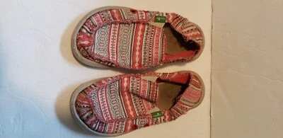 Zapatos sin cordones Sanuk para niñas talla 1 rosa estilo nativo americano Foto 1 de 4