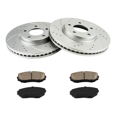 Front Drilled Disc Rotors & Brake Pads For Ford Edge Lincoln MKX 3.5L 2007-2009 - Image 1 of 4