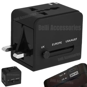 Adaptador de Viaje Universal USB-C USB-A 20W Enchufe de Carga Rápida con Puertos USB Duales - Imagen 1 de 14
