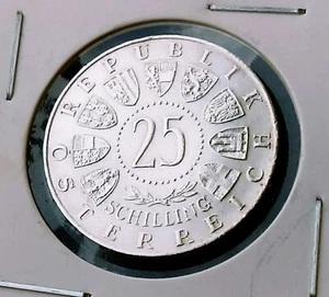 25 Schilling 1957. Mariazell Basilica, Austria Silver (.800) REPUBLIK ÖSTERREICH - Picture 1 of 2