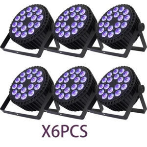 SHEHDS 6PCS LED Stage Light 18x18w RGBWA UV Par Lighting DMX DJ Disco KTV - Picture 1 of 18