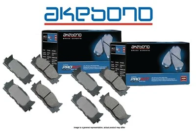 [FRONT+REAR] Akebono Pro-ACT Ultra-Premium Ceramic Brake Pads USA MADE AK96219 Foto 1 de 3