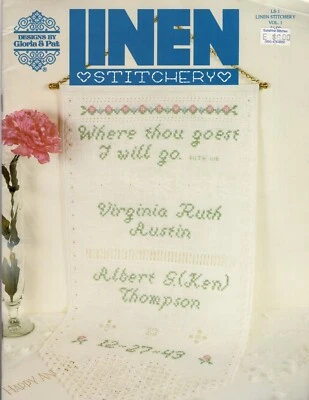 LINEN STITCHERY Embroidery Book LS-1 Vol. 1 Cross Stitch HARDANGER Samplers 1991 - Image 1 of 4