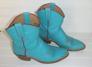 Lucchese Gaby Damen-Cowboystiefel türkisrot Ziegenleder Größe 7 ISTZUSTAND - Bild 1 von 14