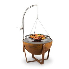 Braciere giardino rame barbecue portatile legno carbonella griglia Ø60cm acciaio