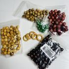 Mixed Lot of Wood Round Macrame Wooden Craft Jewelry Plant Hanger Beads Rings