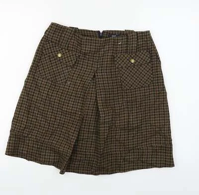 F&F Womens Brown Polyester Blend A-Line Skirt Size 10 - Image 1 of 4