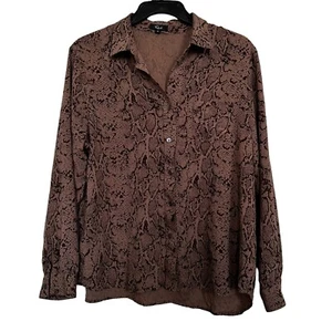 Rails Women’s Sz M Noemi Snake Print Long Sleeve Button Down Blouse - Picture 1 of 7