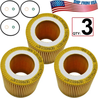 Set Of 3, Oil Filter For BMW 323i 328xi 335xi 528xi 640i M240i X4 E85 E91 F30 - Image 1 of 4