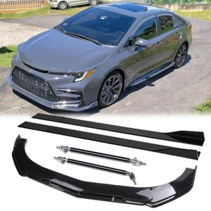 For Toyota Corolla Prius Front Bumper Lip Spoiler Splitter + Side Skirt + Rods - Bild 1 von 17
