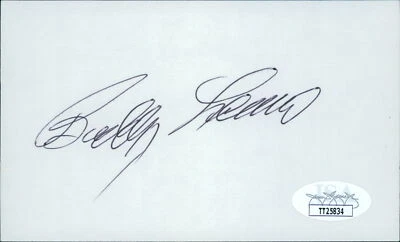 Buddy Lewis Washington Senators Signed 3x5 Index Card JSA Authenticated - Image 1 of 2