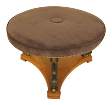 39560EC: Round Neo Classical Serpent Leg Bench - Ottoman Cover