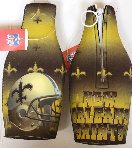 NFL New Orleans Saints Bottle Cooler, Coozie, Koozie, Coolie, NEW (Pack of 2) Cover