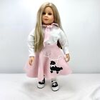 My Twinn 22" Doll Long Blonde Hair Lavender Eyes Pink Poodle Skirt 23" Tall