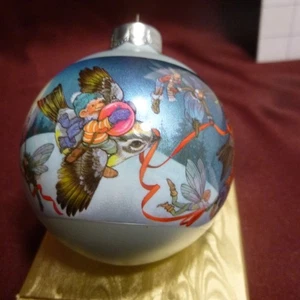 'Santa & Elves on Birds' 'Glass Ornament' Serie Sello 1984 - Imagen 1 de 5