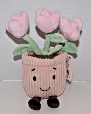 Plush Potted Plant w/ Tulips Smiling w/ Legs 2025 about 8 inches Dan Dee CVS NWT - Image 1 of 4