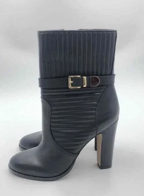 Vince Camuto Womens Black Side Zip Block Heel Ankle Bootie Size 5.5B Heel 3.75” - Image 1 of 4