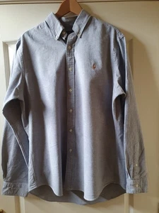 Ralph Lauren Men's Grey Shirt Stretch Oxford Long Sleeved Cotton XL TG **Read * - Picture 1 of 14