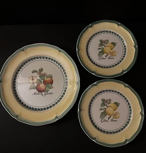 Villeroy & Boch-French Garden Valence (1 Apple Dinner & 2 Lemon Salad Plates) - Picture 1 of 7