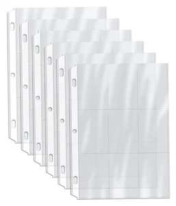 100/Box Clear Heavyweight Trading Card Sleeve Pages, 9 Pockets Per Sheet, Sin... - Picture 1 of 6