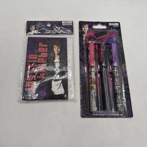 JUSTIN BIEBER Bloc de notas abatible para escribir cuaderno y 3 bolígrafos de barril - ¡Coleccionable! - Imagen 1 de 14