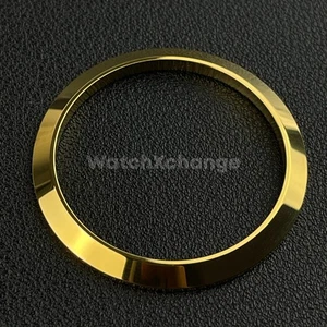 Anello inserto lunetta orologio acciaio inox lucido inclinato oro 36mm 39mm - Foto 1 di 4