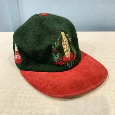 Gorra de béisbol vintage Coca Cola edición limitada vacaciones de Navidad, verde, 1996 Foto 1 de 4