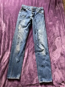 Vintage 80s 1988 Levi's 506-0216 XX Denim Jeans 29x36 Paint Splatter Distressed - Bild 1 von 10