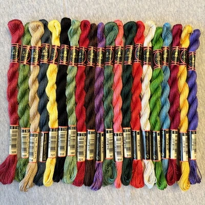 20 DMC Coton Perle Size 5 Thread 100% Cotton Assorted Colors No Repeats - Image 1 of 4