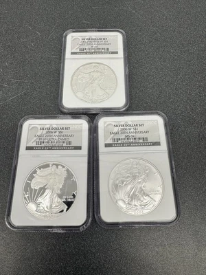 2006 Silver Eagle NGC MS69 , PF69 Anniversary Set  - Image 1 of 4