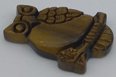 N5 Natürlicher Tigerauge Eule Anhänger/ Kettenanhänger - Bild 1 von 4