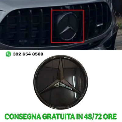 LOGO ANTERIORE per MERCEDES Classe A W177 - NERO - B W247 - C W205 - STEMMA - Image 1 of 2