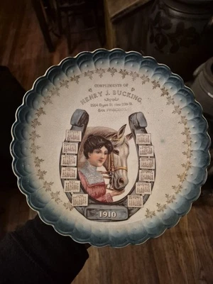Antigua placa de calendario publicitario HENRY J BUCKING SAN FRANCISCO CALIF 1910 Foto 1 de 4