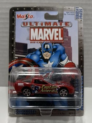 MAISTO Diecast Captain America Chevrolet Corvette 1:64 Ultimate Marvel Series1 - Image 1 of 4