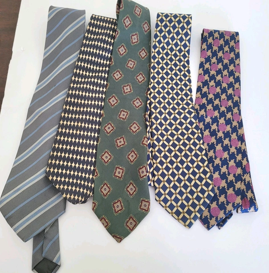 Lote de 5 corbatas para hombre Paul Smith con corbata para cuello abstracta seda boho azul gris  Foto 1 de 4