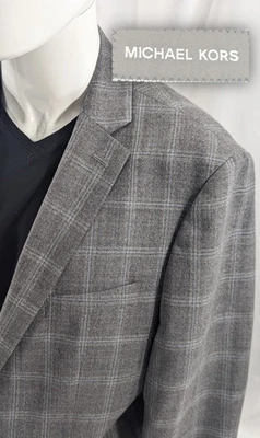 New No Tags Michael Kors Window Blazer Sports 100% Wool Suit Jacket 44L Summer - Image 1 of 4