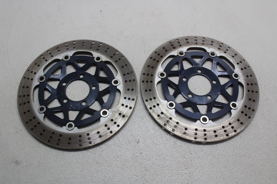 1998-1999 KAWASAKI NINJA ZX6 ZX-6 FRONT LEFT RIGHT BRAKE ROTORS DISCS - Image 1 of 4