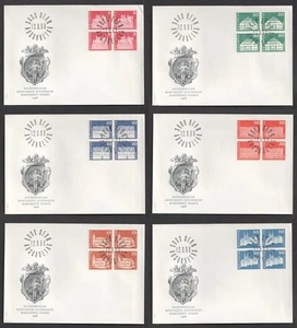 Switzerland 1968 Architecture Blocks of 4 Set of 6 FDC. Bern First Day Covers - Picture 1 of 7