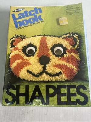 Vintage MH Shapees Latch Hook Kit Terrific Tiger No. 11003 Sealed 1970's NOS - Image 1 of 4