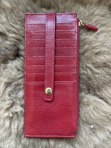 Lodis Leder Kreditkarten Stapler Geldbörse Kartenetui Rot Reißverschluss Top - Bild 1 von 2