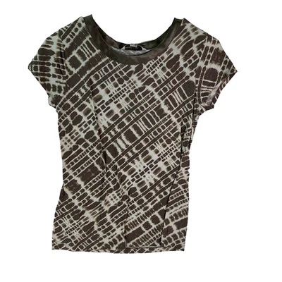 Banana Republic Womens Cap Sleeves Satin Trim Light Brown T Shirt Top Size Small - Изображение 1 из 4