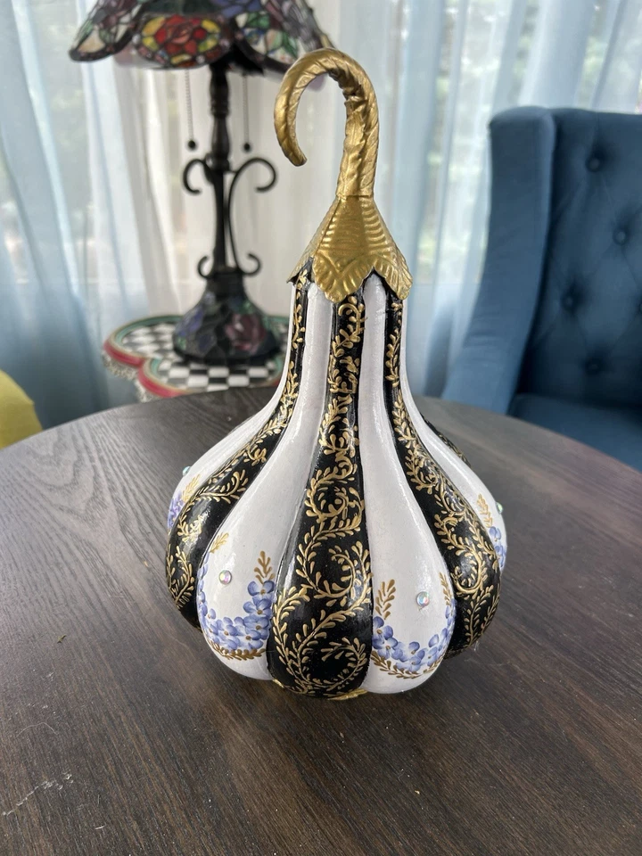 Calabaza de vidrio pintada a mano sintética Mackenzie Childs Foto 1 de 1