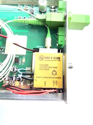 RFPA APO-MDD-TX Miteq SCMT-100M15G-28-25-M15 Optical Link Transmitter Wide Band - Image 1 of 4