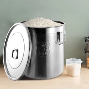 Contenedor hermético de acero inoxidable de 48 L contenedor de granos de arroz y cereales caja de almacenamiento - Imagen 1 de 13