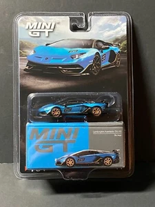 Mini GT 1:64 Lamborghini Aventador SVJ 63 Blu Aegir #784 - Picture 1 of 5