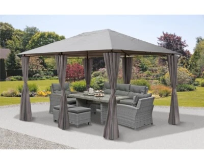 GARDEN STORE DIRECT Outdoor Garden Gazebo Lilly 3x4 Grey