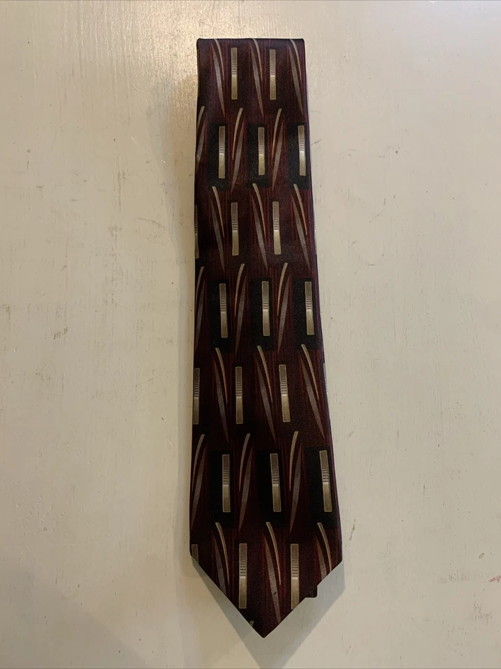 Corbata Beverly Hills Polo Club 58" diseño seda borgoña Foto 1 de 3